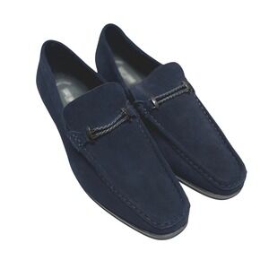 Stacy Adams Navy Suede Leather Loafers Men's 15 Wide